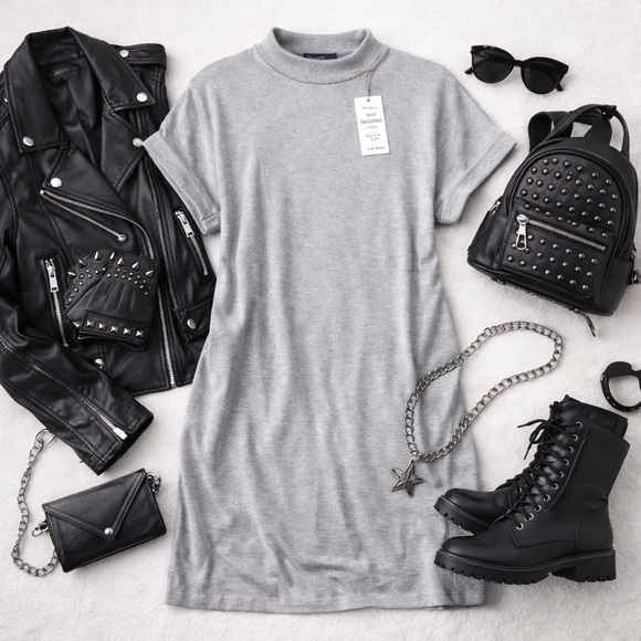 Lane Bryant Dresses & Skirts - Lane Bryant Gray Mock Neck Midi Dress – NWT